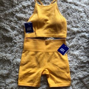 JoyLab biker shorts and bra set
